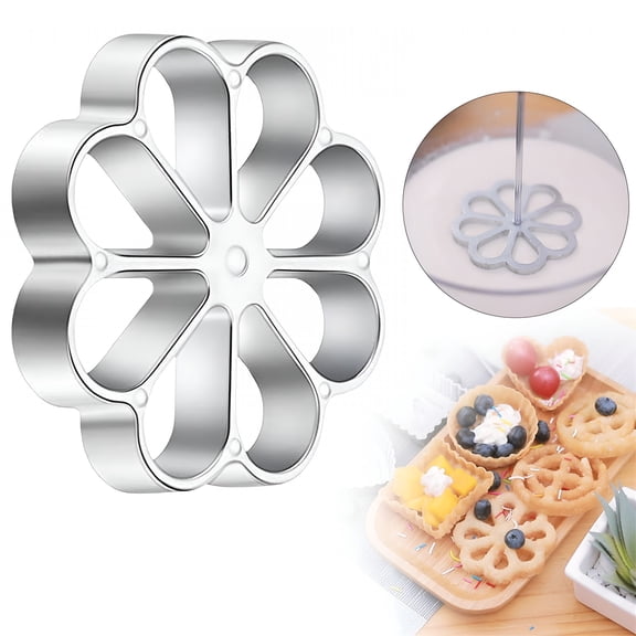 ACDANC Rosette Iron Mold,Bunuelos Mold with Handle,Cooking Stamp Maker,Cookie Cutter Aluminum Alloy Waffle Maker for Kitchen Baking Cooking Housewares Flower Shape
