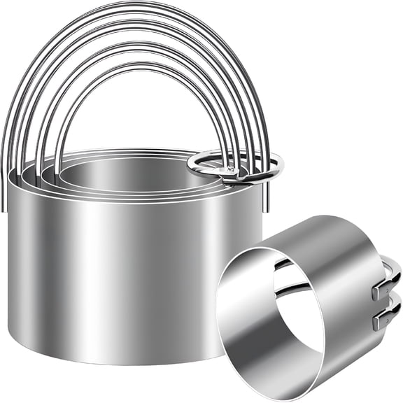 ACDANC Round Biscuit Cutters with Handle,Stainless Steel Baking Essential Tool for Effortless Circle Cookie Shaping,Pastry,Cake Decoration CreationPrecise Cut for Dumpling,Scone,Donut-5 Pcs