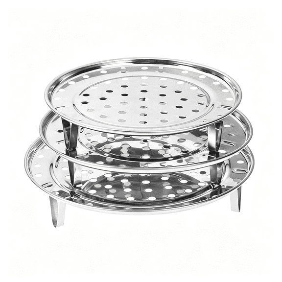 ACDANC Round Stainless Steel Rack 7.6" 8.5" 9.33"" Diameter Steaming Stand Canner Canning Racks Steamer Insert Stock Pot Steaming Tray Stand Pressure Cooker Cooking Toast Bread Salad 3 Pack