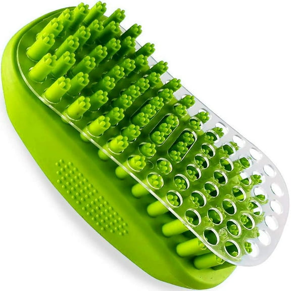 ACDANC Rubber Curry Brush for Short Haired Dogs,Gentle Curry Comb with Removable Screen,Use Wet As Bath Scrubber Or Dry for Grooming Loose Hair