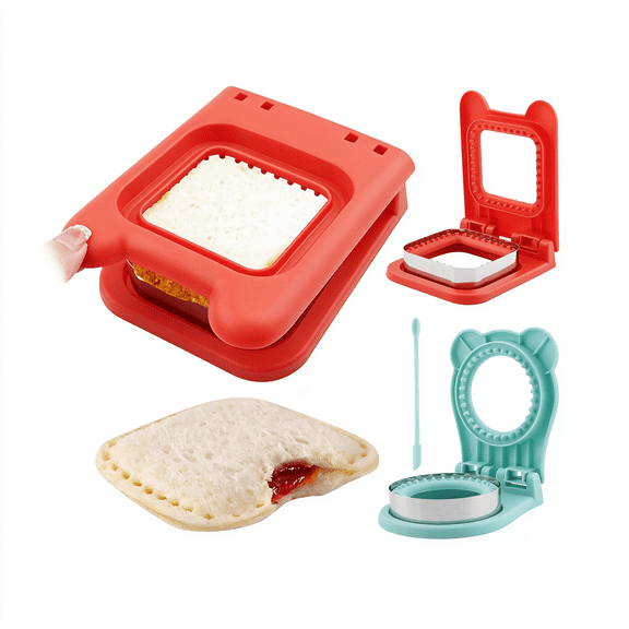 ACDANC Sandwich Cutter and Sealer Sandwich Maker,Circle Shape Square Pocket Sandwiches Cutter,Stainless Steel Crustless Sandwic H Cutter for Peanut Butter,Pancake