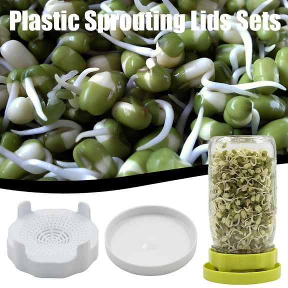 ZULAR Seed Sprouting Kit with Sprout Lids and Drain Tray for Bean Broccoli Alfalfa