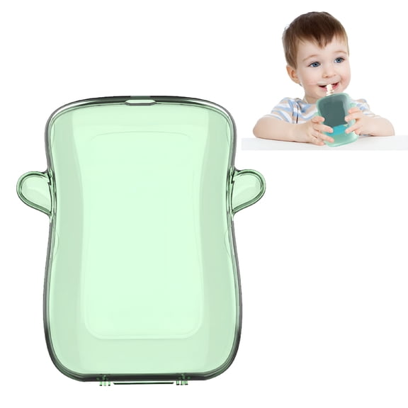 ACDANC Self Feeding Baby Food Pouch Holder - No Squeeze, No Spill, No Mess Reusable Container for Toddlers (2 Pack) - Green