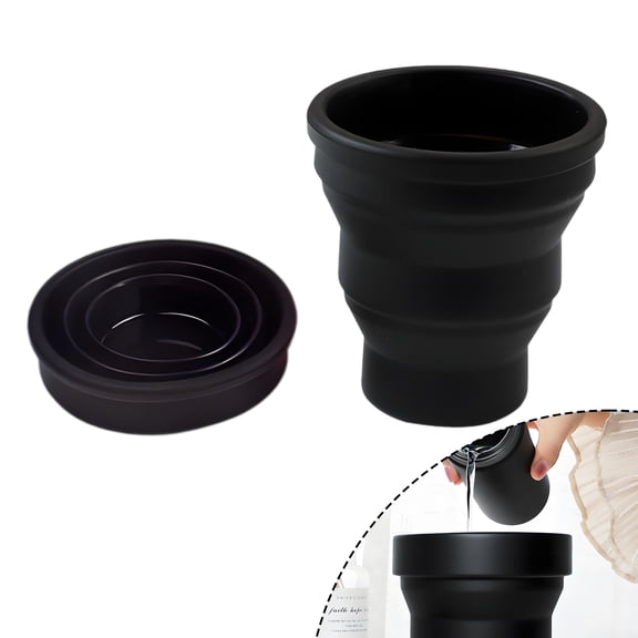 ACDANC Self Stirring Cup Collapsible Cup Camping Mug,Black