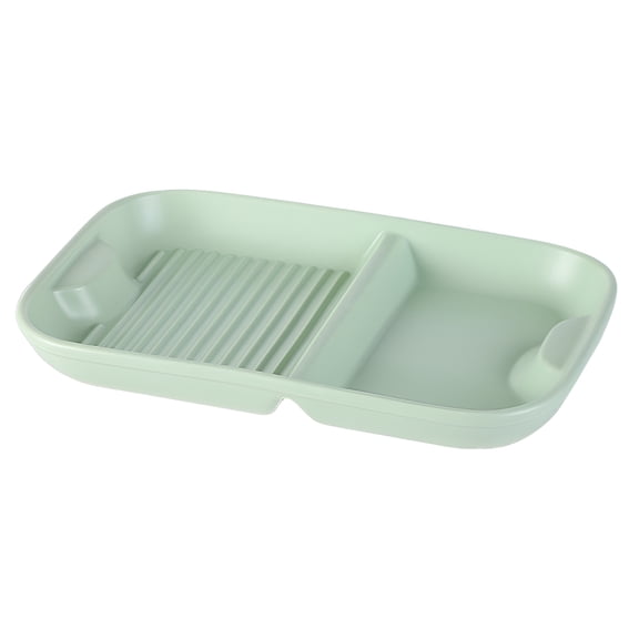 ACDANC Serving Dishes,Effortless Maintenance Food Tray,High-Temperature Ceramic Serving Trays,Two Compartment Divider,Light Green