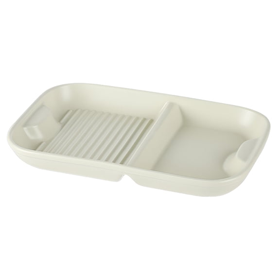 ACDANC Serving Dishes,Effortless Maintenance Food Tray,High-Temperature Ceramic Serving Trays,Two Compartment Tray,Light Beige