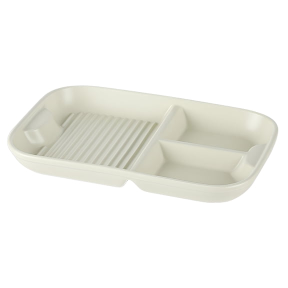ACDANC Serving Dishes,Stain-Resistant Food Tray,Constant Companion Serving Trays,Three Compartment Tray,Light Beige