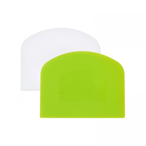 ACDANC Set of 2 Dough Scrapers Bowl Scraper Plastic Pastry Bread Dough Cutter Flexible Cutter Chopper Home Kitchen Tools Bakeware for Baking Scraper Tool Kitchen(Green+White)