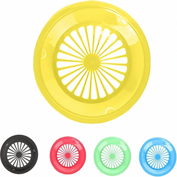 ACDANC Set of 5 Reusable 10 Inch Plastic Paper Plate Holders,Snap-In Grooves for 9-Inch Plates,Picnic,Party,BBQ Accessories,Yellow