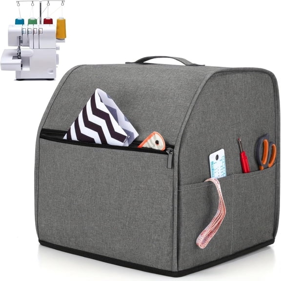 ACDANC Sewing Cover with Storage Pockets for Most Standard Overlock Machines,Oxford Cloth Serger Cover,Easy to Clean Sewing Machine Cover