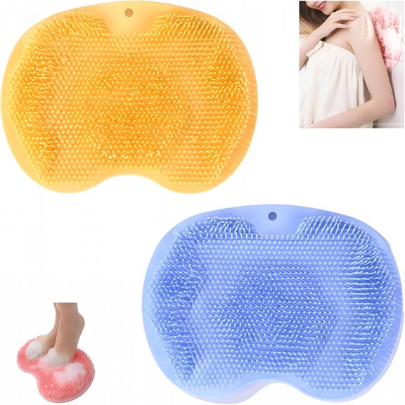 ACDANC Shower Foot and Back Scrubber Massage Pad,Shower Foot and Back Scrub,Massage Pad,Foot Scrub for Shower Floor,Shower Scrubber Wall Mounted (Grey)