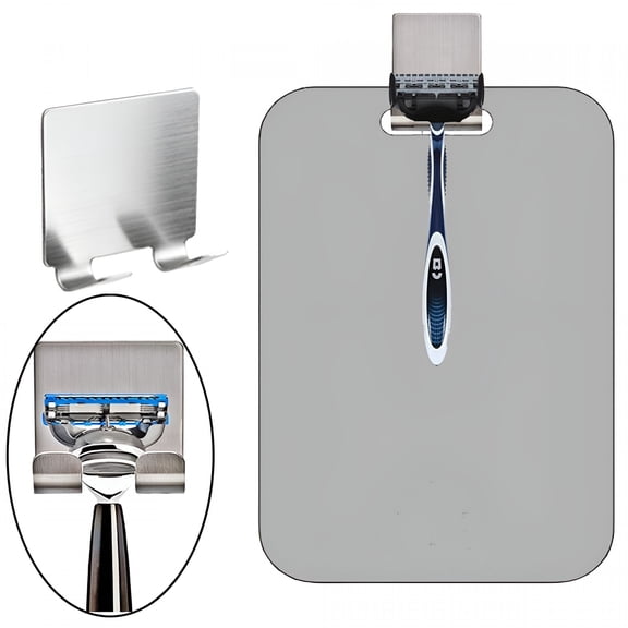 XIBUFE Shower Mirror Fogless Shaving - (Large 8x10in) Flat Anti Fog Razor Holder Mirrors