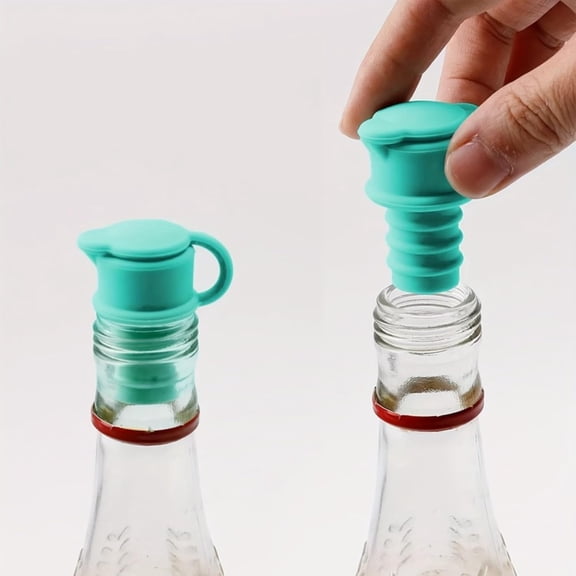 ACDANC Silicone Bottle Pour Spouts - Kitchen Leak-Proof Pourer Caps - Reusable Flip-Top Liquid Dispensers for Olive Oil,V"Egar,Sauces,& W"E - Fits Most St&Ard Bottle Types