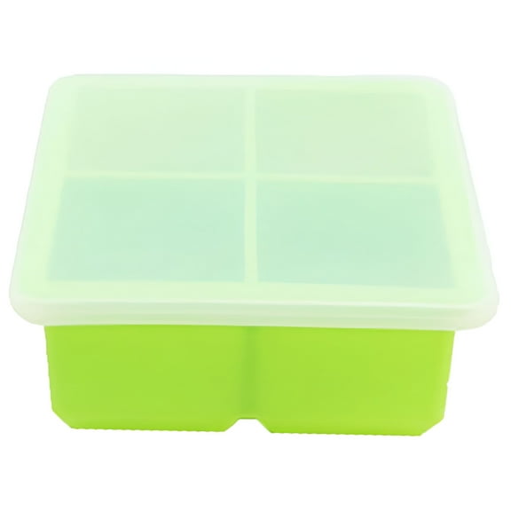 ACDANC Silicone Freezing Tray with Lid,Soup Cube Tray,Silicone Freezer Container,Freeze&Store Soup,Broth,Sauce - Green
