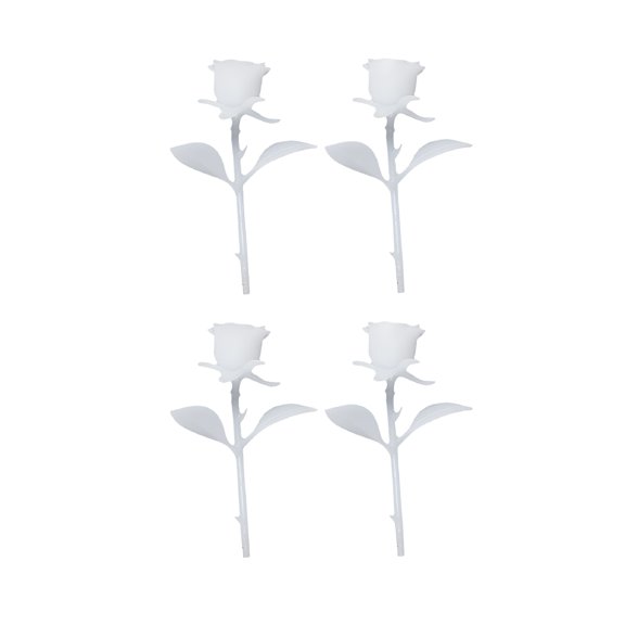 ACDANC Silicone Molds Resin Roses for Jewelry Making 4 Pcs Three-Dimensional Models Decoration Home Craft White