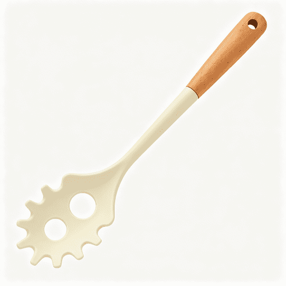 ACDANC Silicone Pasta Server Spoon Nonstick Spaghetti Spoon with Wooden Handle Pasta Serving Spoon for Noodles Spaghetti Pasta Salad&Daily Cooking