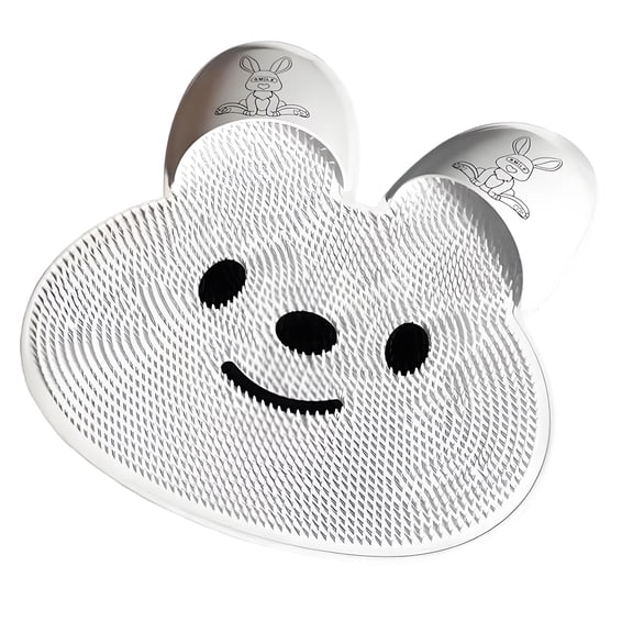 ACDANC Silicone Shower Scrubber,Foot Scrubber in Shower with Powerful Suction Cup,Cleanse, Exfoliate, Massage Silicone Shower Foot Brush Pad,17.7x17.7",White