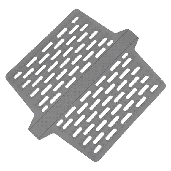 ACDANC Silicone Sink Saddle Mat Kitchen Sink Protector Divider Heat Resistant Pad Double Sink Center Cover Non-Slip Texture Dishwasher Safe Easy Clean Grey 32.3x27.2cm