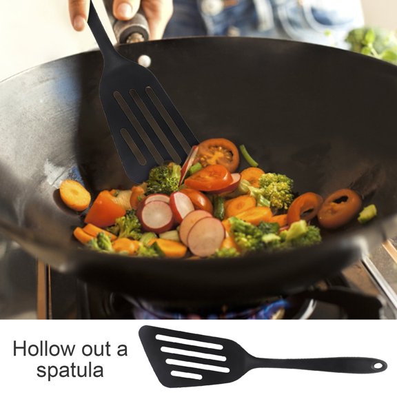 ACDANC Silicone Slotted Frying Spatula, Fish Turner Spatula with Non-Slip Handle, Heat Resistant Bpa-Free Flipper Cooking Spatula, Hollow Design for Frying Fish & Eggs, Dishwasher Safe