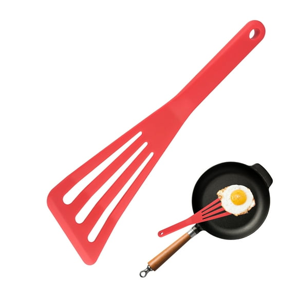 ACDANC Silicone Spatula,Angled Slotted Spatula Silicone Spatula for Cooking,Ergonomic Comfortable Handle Heat Resistant Spatulas,Red,12.28*3.46*0.79in