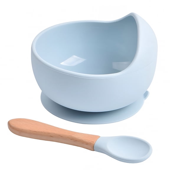 ACDANC Silicone Suction Bowl for Babies and Toddlers with Spoon and Fork, BPA Free Baby Feeding Set, Non-Slip Stay-Put Bowl for Self-Feeding, Dishwasher and Microwave Safe, Baby Led Weaning Supplies