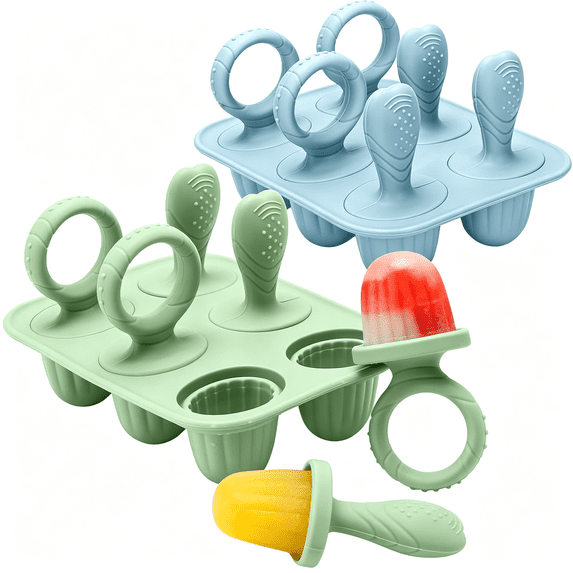 ACDANC Silicone Toddlers Popsicle Molds with Sticks | 2 Packs Mini ...