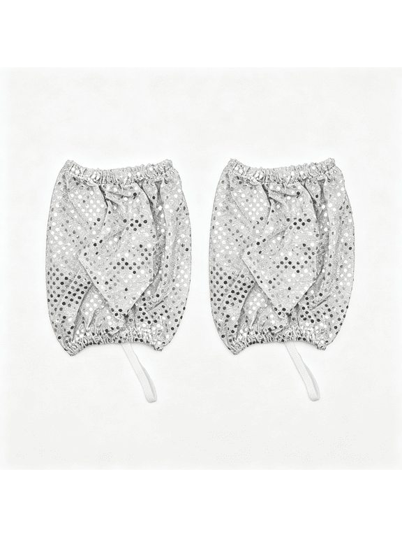 Silver Sequin Dance Socks, Sparkle Party Costume Cuffs, Shiny Sock Covers Sparkle Party Costume Cuffs Glitter Socks