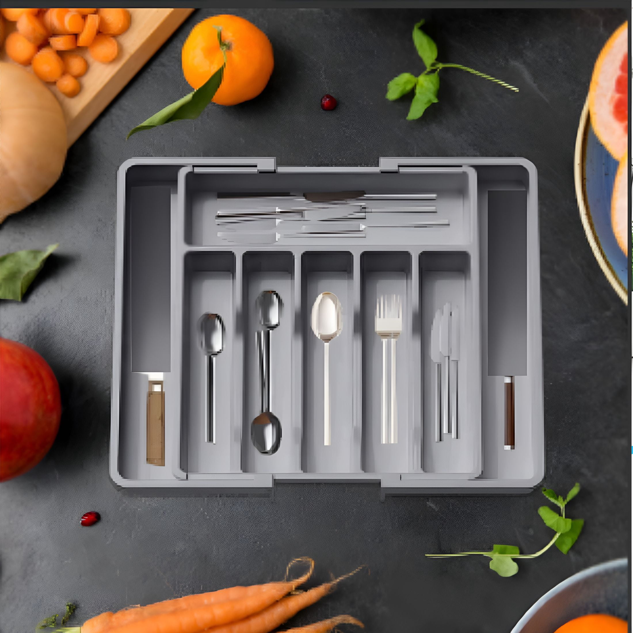Silverware Container For Counter ACDANC Silverware Organizer With 6 Compartments,Utensil Holder for ...