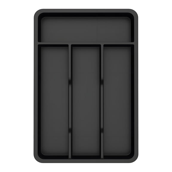 ACDANC Organizer,PP Material Silverware Organizer,Compartmentalized Storage Silverware Tray Black