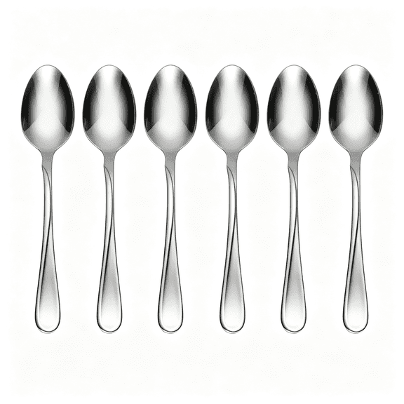 ACDANC Silverware Set,Flight Everyday Flatware 6-Piece Teaspoons Set,Service for 6,Mirror Finish 18/0 Stainless Steel,Rust Resistant Dishwasher Safe,Home&Kitchen Utensils(Silver 6 Pieces)