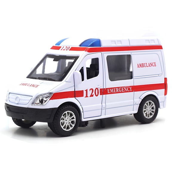 ACDANC Simulated Pull Back Sound Light Ambulance Police Car Fire Truck Kids Toy Gift