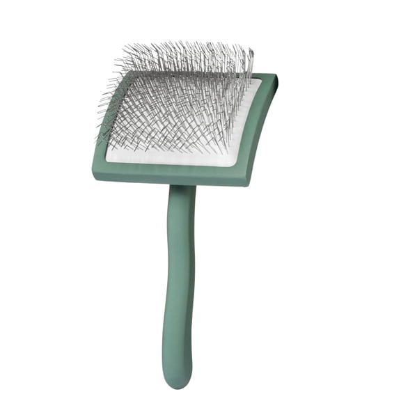 ACDANC Slicker Brush for Dogs - Professional Long Pin Doodle Grooming Brush for Goldendoodles, Poodles, Labradoodles - Detangle, Fluff & Dematting Tool for Wavy & Curly Hair (Large Curved
