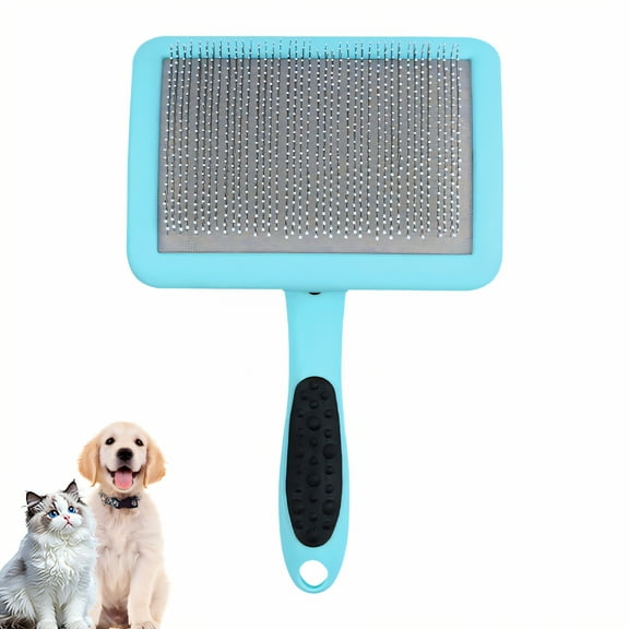 ACDANC Slicker Brush for Dogs,Deshedding Dog Brush,Stainless Steel Needle Comb Dog Brush,Blue