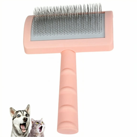 ACDANC Slicker Brush for Dogs,Extended Needle Comb Deshedding Dog Brush,Dog Brush,Pink
