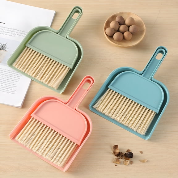 ACDANC Small Broom with Dustpan Set with Handle Soft Bristles Handheld Countertop Mini Dust Pan with Broom Sweeper Set