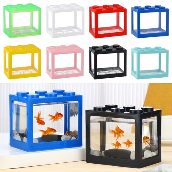 ACDANC Small Fish Tank, Mini Fish Tank Stackable Cube Tank, Ant Feeding Case Mini Reptile Row Box