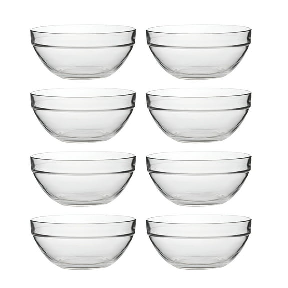 ACDANC Small Glass Bowl Clear Ramekins: Prep Bowls Jelly Pudding Dessert Dish Stackable 8pcs Soup Candy Nut Container Side Bowls for Home Kitchen