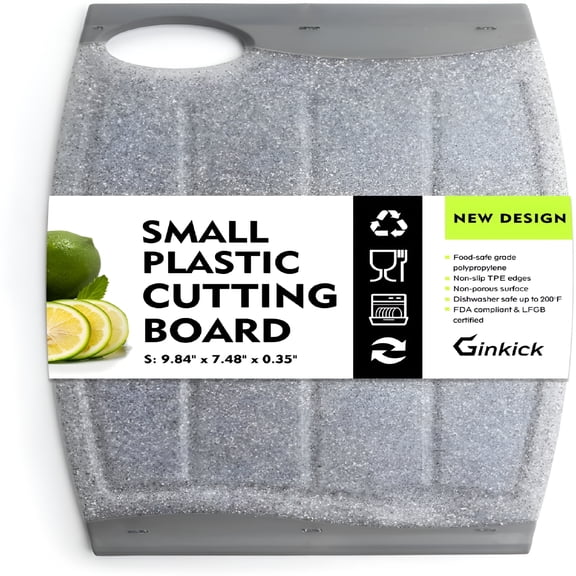 ACDANC Small Plastic Cutting Board,7.48" Mini Cutting Board for Small Kitchen Task,Non Slip Cutting Board,Unique Design with Multiple Juice Grooves! Bpa Free,Dishwasher Safe,Easy Grip Handle