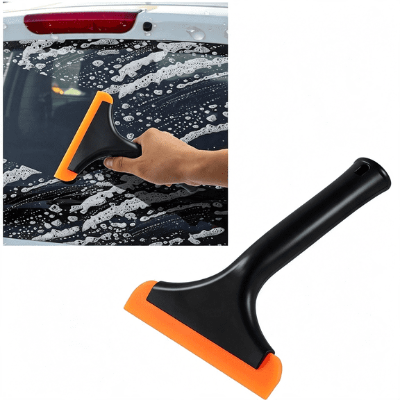 ACDANC Small Silicone Window Squeegee, 5.9 Inch Car Windshield Water Blade Squeegee with Non-Slip Handle, All-Purpose Cleaning Squeegee for Car Windshield, Window, Mirror (Black)