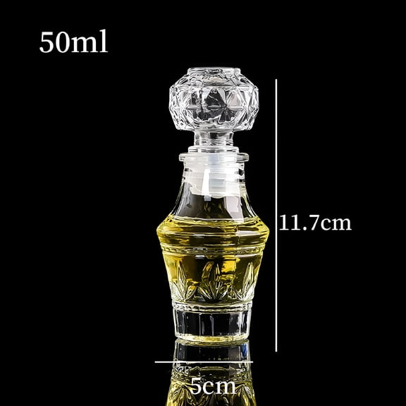 ACDANC Small Spirit Alcohol Liquor Transparent with Screw Cap Whiskey Decanter Glass Bottle Wine Bottle