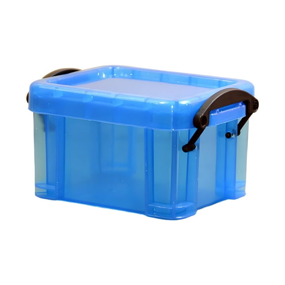 ACDANC Small Storage Containers with Lids,Blue Small Plastic Containers for Organizing,Small Storage Bins for Desk,Small Containers and Small Bins,Mini Transparent Storage Box
