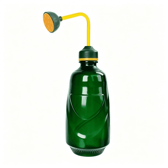 ACDANC Small Watering Can, 2 in 1 Spray Head Functionality, 450Ml Squeeze Garden Plant Watering Can for Seedlings Indoor/Outdoor Plants(Green)