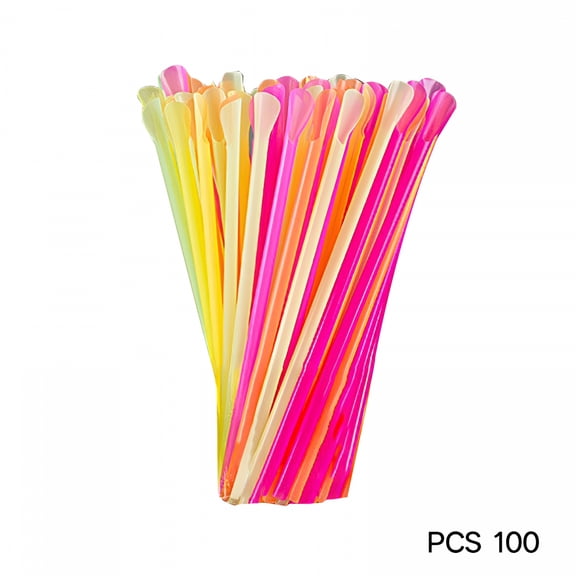 ACDANC Snow Cone Spoon Straws,Disposable Snow Cone Straws Spoon Straws,Plastic Slushie Straws with Spoon,Straws Disposable Spoon Straws Drinking Straws Sip Stir Sticks