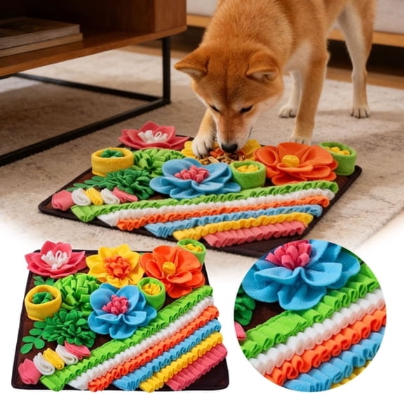 ACDANC Snuffle Mat for Dogs Pet Slow Feeder Mat with Non-Slip Bottom Washable Mental Foraging&Smell Training Stress Relief for Large Medium Small Dogs&Puppies(39X39Cm/15In)
