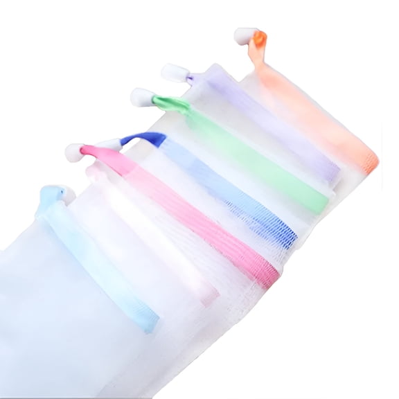 ACDANC Soap Bag Soft for Shower,Soap Pouch Saver with Drawstring for Foaming and Drying,Hangable (7 pcs mesh soap bag)