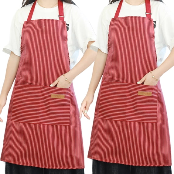 ACDANC 2Pcs Apron,Adjustable Neck and Back Ties Apron for Women with Pockets,Spacious Double Pockets Aprons,Style6