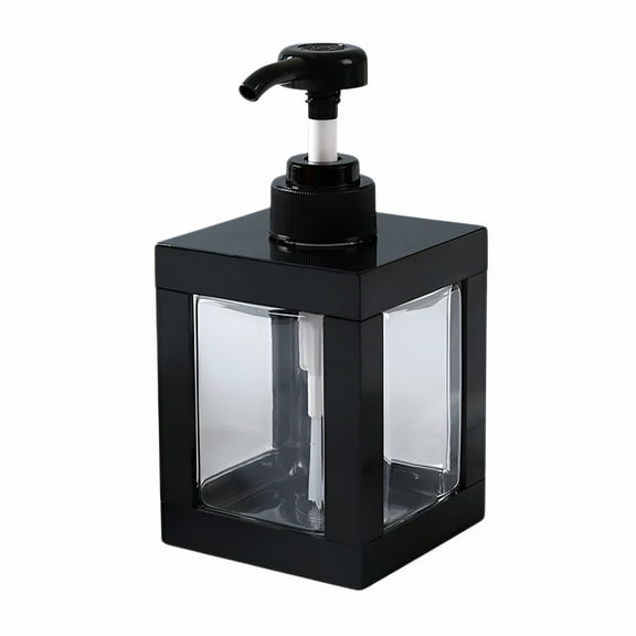 ACDANC Soap Dispenser for Bathroom and Kitchen, Clear Plastic Hand Soap Dish Soap Dispenser with Pump, 500Ml Pump Bottle for Shampoo Body Wash Lotion, Black