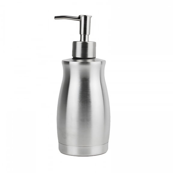 ACDANC Soap Dispenser Stainless Steel - Brushed Nickel Pump Dispenser Bottle Refillable Liquid Hand Dish Soap Dispenser for Bathroom, Kitchen, Countertop, Silver
