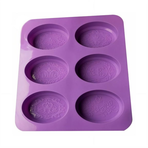 ACDANC Soap Making Kit,Round Relief Silicone Baking Mold,Lace Pattern Soap Molds for Soap Making,Style 1