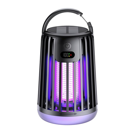 ACDANC Solar Bug Zapper Outdoor,2000V High Powered Mosquito Zapper,3-In-1 Fly Zapper with Bionic Lure & 18 Led Beads,Ipx Waterproof Rechargeable Bug Zapper for Garden,Patio,Camping
